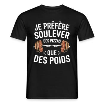 Ich ziehe es vor, Pizzen zu heben Humor Fitness - Männer T-Shirt - Schwarz - Vorne - AI Model Male 178 light (178cm)