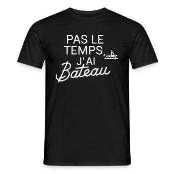 No time, I have boat marine humor - Men's T-Shirt - black - Front - AI Model Male 178 light (178cm)