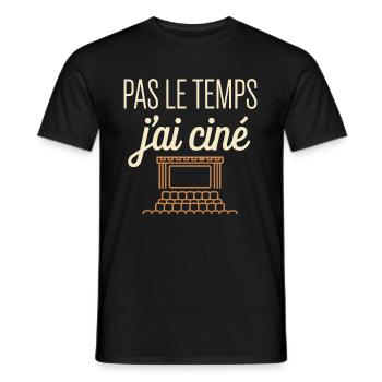 Pas Le Temps J'ai Ciné Phrase Amusante Geek - T-shirt homme - noir - Devant - AI Model Male 178 light (178cm)