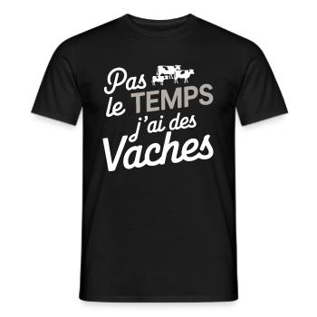 No Time I Have Cows Farmer Gift - Men's T-Shirt - black - Front - AI Model Male 178 light (178cm)