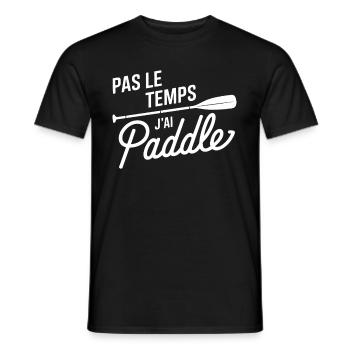 No time I have paddle passion nautique - Men's T-Shirt - black - Front - AI Model Male 178 light (178cm)