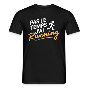 No Time I Have Running Runner Gift - Men's T-Shirt - black - Front - AI Model Male 178 light (178cm)