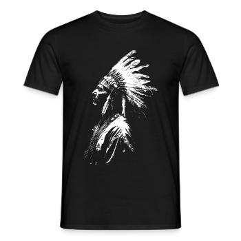 Silhouette amérindienne - T-shirt homme - noir - Devant - AI Model Male 178 light (178cm)
