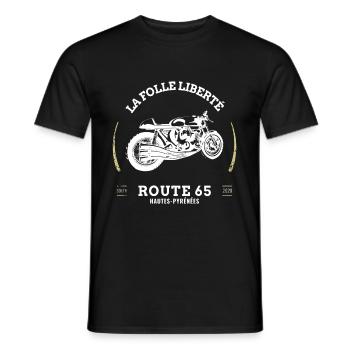 Vintage Route 65 - Men's T-Shirt - black - Front - AI Model Male 178 light (178cm)