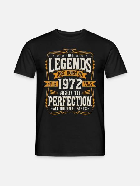 Syntynyt 1972 Legendsin syntymäpäivälahja - Miesten T-paita - musta