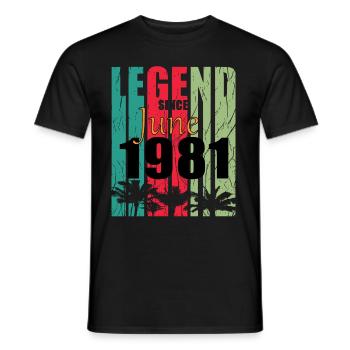 1981 Jahrgang geboren im Juni Geschenk - Männer T-Shirt - Schwarz - Vorne - AI Model Male 178 light (178cm)