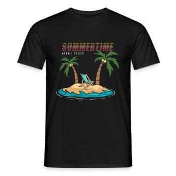 Summertime Miami Beach Vacation - Männer T-Shirt - Schwarz - Vorne - AI Model Male 178 light (178cm)