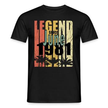 1981 Jahrgang geboren im Juni Geschenk - Männer T-Shirt - Schwarz - Vorne - AI Model Male 178 light (178cm)