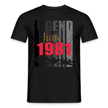 1981 Jahrgang geboren im Juni Geschenk - Männer T-Shirt - Schwarz - Vorne - AI Model Male 178 light (178cm)