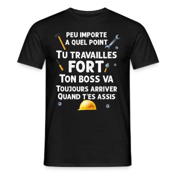 Construction Et Chantier Humour Homme - T-shirt homme - noir - Devant - AI Model Male 178 light (178cm)