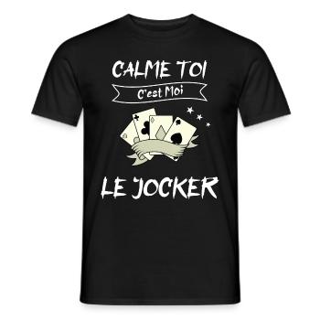calme toi c'est moi le jocker - T-shirt homme - noir - Devant - AI Model Male 178 light (178cm)