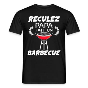 Reculez Papa Fait Un Barbecue Humour Père - T-shirt homme - noir - Devant - AI Model Male 178 light (178cm)
