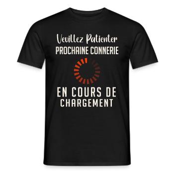 Veuillez Patienter Prochaine connerie en cours - T-shirt homme - noir - Devant - AI Model Male 178 light (178cm)