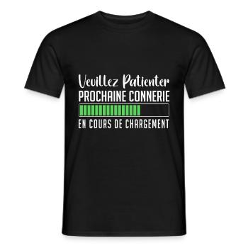 Veuillez Patienter Prochaine connerie en cours - T-shirt homme - noir - Devant - AI Model Male 178 light (178cm)