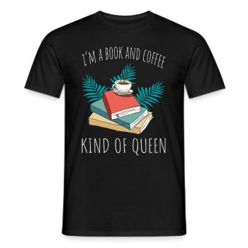 Kaffeezeit und Lesezeit - Buch Coffee - Männer T-Shirt - Schwarz - Vorne - AI Model Male 178 light (178cm)