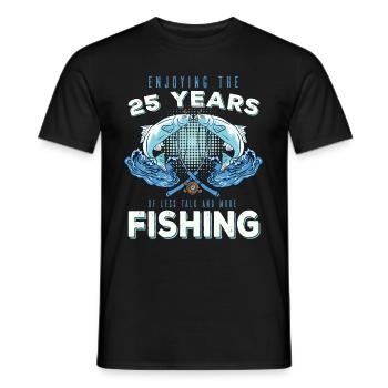 Fischergeburtstag 25 Angeln 25ter Angler - Männer T-Shirt - Schwarz - Vorne - AI Model Male 178 light (178cm)