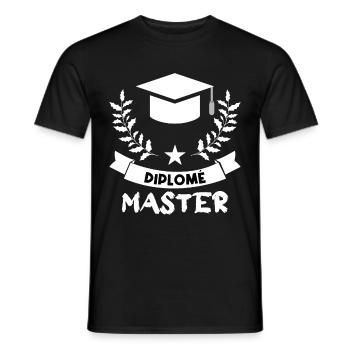 Diplôme Master. - T-shirt homme - noir - Devant - AI Model Male 178 light (178cm)