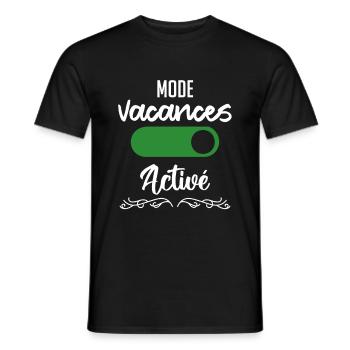 mode vacances activé - T-shirt homme - noir - Devant - AI Model Male 178 light (178cm)