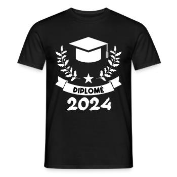 Diplômée 2024 - T-shirt homme - noir - Devant - AI Model Male 178 light (178cm)