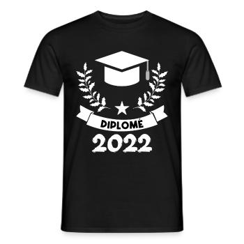 Diplômée 2022 - T-shirt homme - noir - Devant - AI Model Male 178 light (178cm)