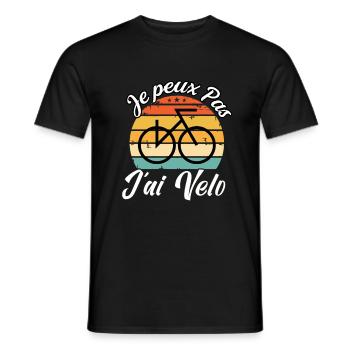 j'peux pas j'ai vélo - T-shirt homme - noir - Devant - AI Model Male 178 light (178cm)