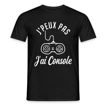 j'peux pas j'ai console - T-shirt homme - noir - Devant - AI Model Male 178 light (178cm)