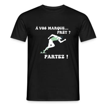 À vos marques.. Prêts? Partez! - T-shirt homme - noir - Devant - AI Model Male 178 light (178cm)
