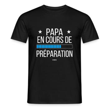 Papa en cours de préparation - T-shirt homme - noir - Devant - AI Model Male 178 light (178cm)