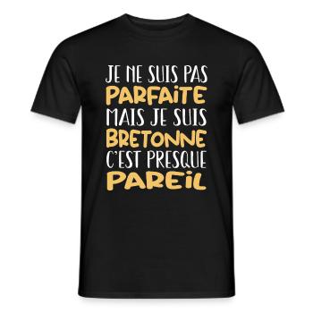 Cadeau Par parfaite mais Bretonne - T-shirt homme - noir - Devant - AI Model Male 178 light (178cm)