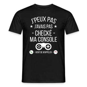 je peux pas j'avais checké ma console - T-shirt homme - noir - Devant - AI Model Male 178 light (178cm)