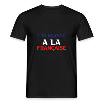L'élégance à La Française - T-shirt homme - noir - Devant - AI Model Male 178 light (178cm)