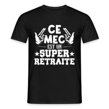 ce mec est un super retraité - T-shirt homme - noir - Devant - AI Model Male 178 light (178cm)
