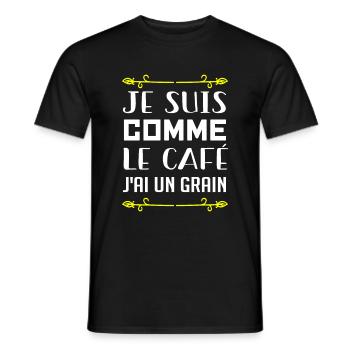 Je Suis Comme Le Café J'ai Un Grain - T-shirt homme - noir - Devant - AI Model Male 178 light (178cm)