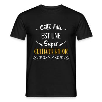 Cette fille est une super collègue en or0 - T-shirt homme - noir - Devant - AI Model Male 178 light (178cm)
