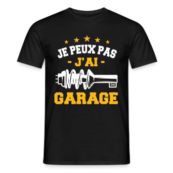 Je Peux Pas J'Ai Garage - T-shirt homme - noir - Devant - AI Model Male 178 light (178cm)