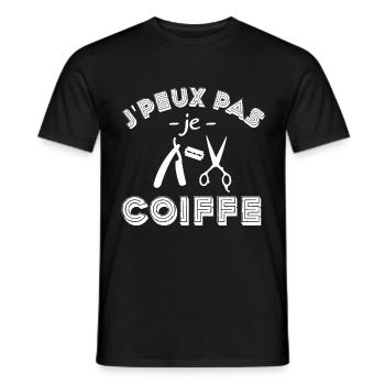 je peux pas je coiffe - T-shirt homme - noir - Devant - AI Model Male 178 light (178cm)