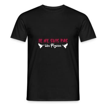 je ne suis pigeon - T-shirt homme - noir - Devant - AI Model Male 178 light (178cm)