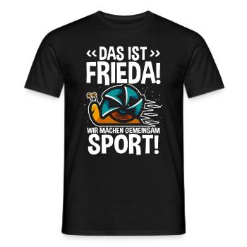 Das ist Frieda Wir machen gemeinsam Sport Joggen - Männer T-Shirt - Schwarz - Vorne - AI Model Male 178 light (178cm)