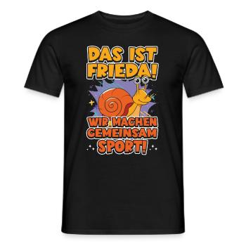 Das ist Frieda Wir machen gemeinsam Sport Joggen - Männer T-Shirt - Schwarz - Vorne - AI Model Male 178 light (178cm)