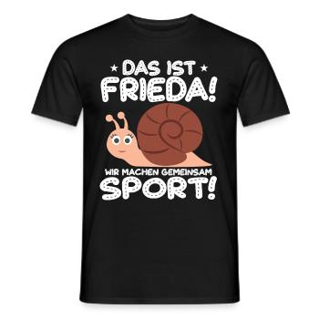 Das ist Frieda Wir machen gemeinsam Sport Joggen - Männer T-Shirt - Schwarz - Vorne - AI Model Male 178 light (178cm)