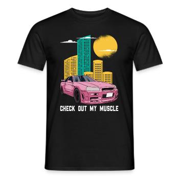Sports Car Car Automobile - Men's T-Shirt - black - Front - AI Model Male 178 light (178cm)