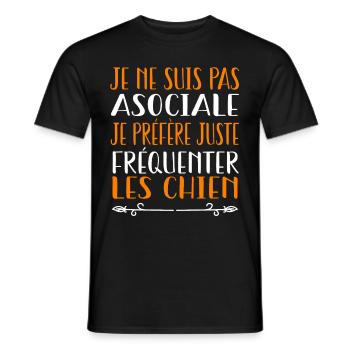 Je préfère juste fréquenter les chiens - T-shirt homme - noir - Devant - AI Model Male 178 light (178cm)