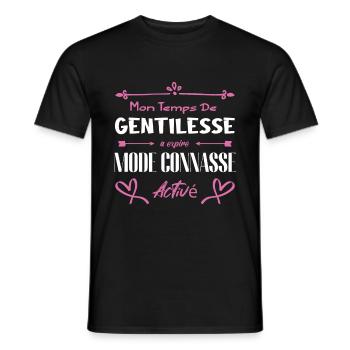 Mon temps de gentillesse a expiré - T-shirt homme - noir - Devant - AI Model Male 178 light (178cm)