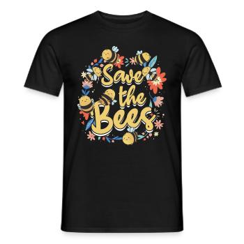Save the Bees Beekeeper sweet bee and bees - Men's T-Shirt - black - Front - AI Model Male 178 light (178cm)