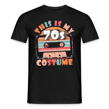 This is my 70s costume retro vintage hippy - Men's T-Shirt - black - Front - AI Model Male 178 light (178cm)