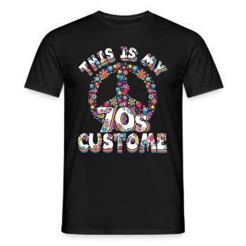 This is my 70s costume retro vintage hippy - Men's T-Shirt - black - Front - AI Model Male 178 light (178cm)