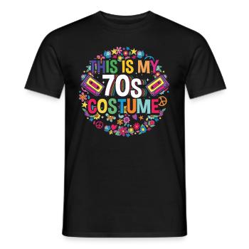 This is my 70s costume retro vintage hippy - Men's T-Shirt - black - Front - AI Model Male 178 light (178cm)