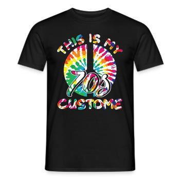 This is my 70s costume retro vintage hippy - Men's T-Shirt - black - Front - AI Model Male 178 light (178cm)
