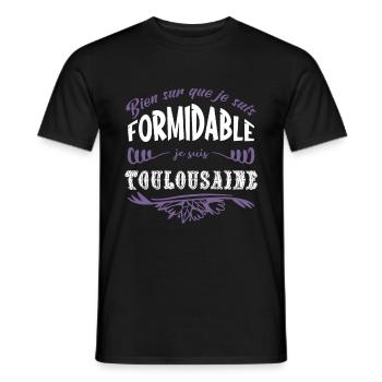 Toulouse humour ville cadeau toulousain, région - T-shirt homme - noir - Devant - AI Model Male 178 light (178cm)