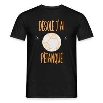 Désolé J'ai Pétanque Idée Cadeau Pour Boulistes - T-shirt homme - noir - Devant - AI Model Male 178 light (178cm)